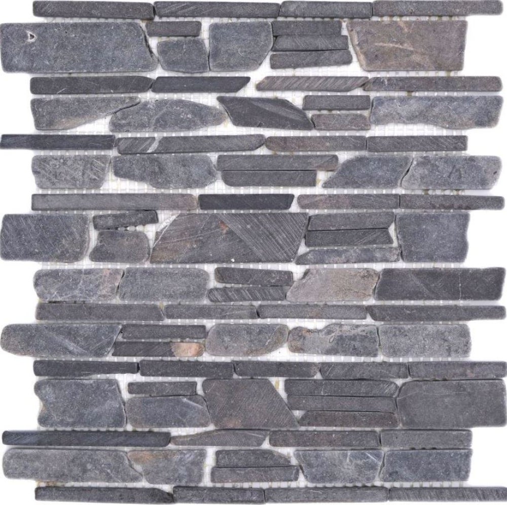 Mosaico In Pietra Breccia Nero E Bianco E Grigio L 30 X L 30cm X Sp. 10 Mm | Leroy Merlin - 8