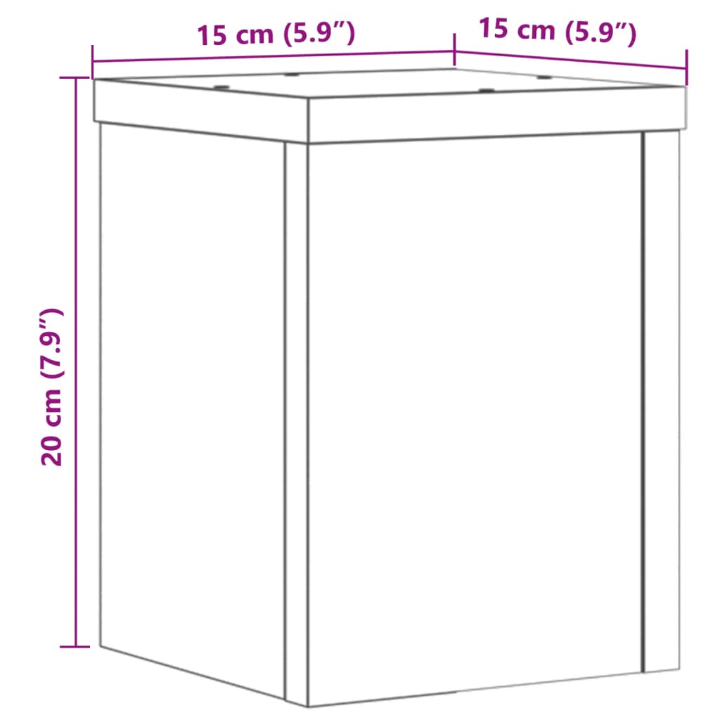 Supports pour plantes 2 pcs gris béton bois d'ingénierie - 4