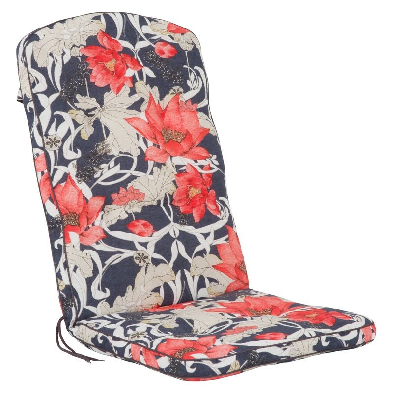 Poduszka na krzesło ogrodowe 111 x 48 cm Szafir czerwone kwiaty PATIO