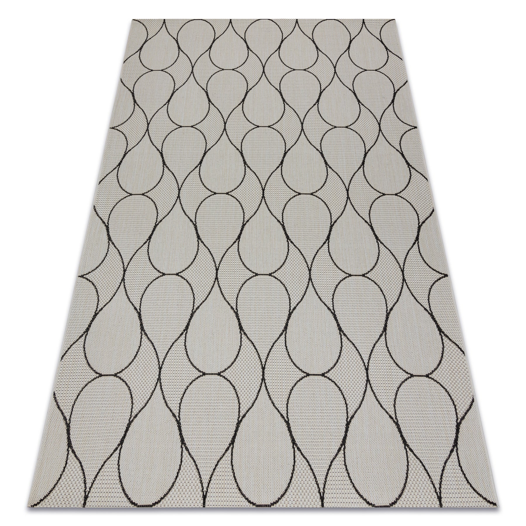 Dywan SZNURKOWY SIZAL FLAT 49379960 Krople krem / czarny 120x170 cm
