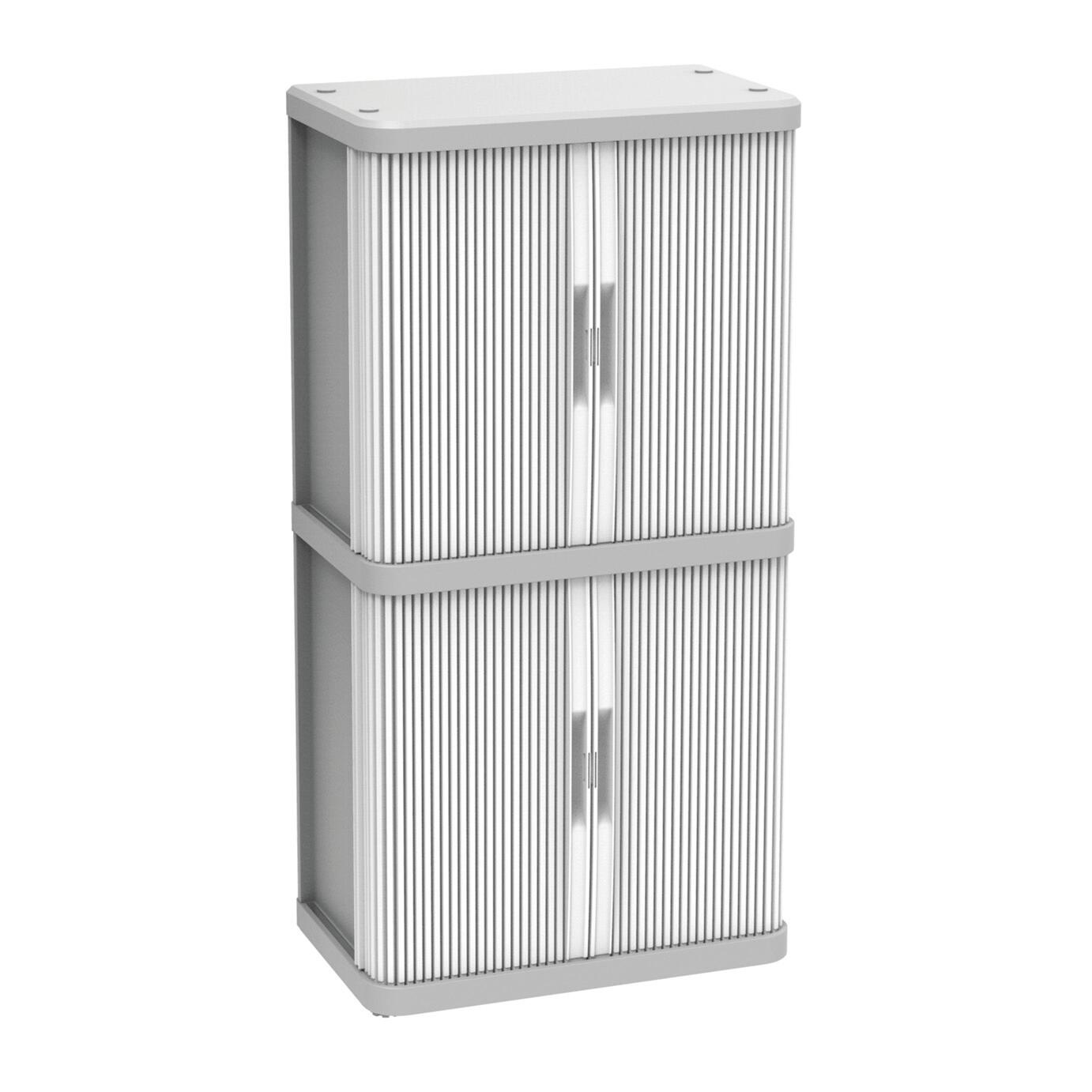 Terry - Rolling Space Cab 2, Armadio a 2 Vani con Due Antine Scorrevoli, 2 Ripiani Interni Modulabili, da Interno e Esterno, in Plastica, 59x36x115 cm