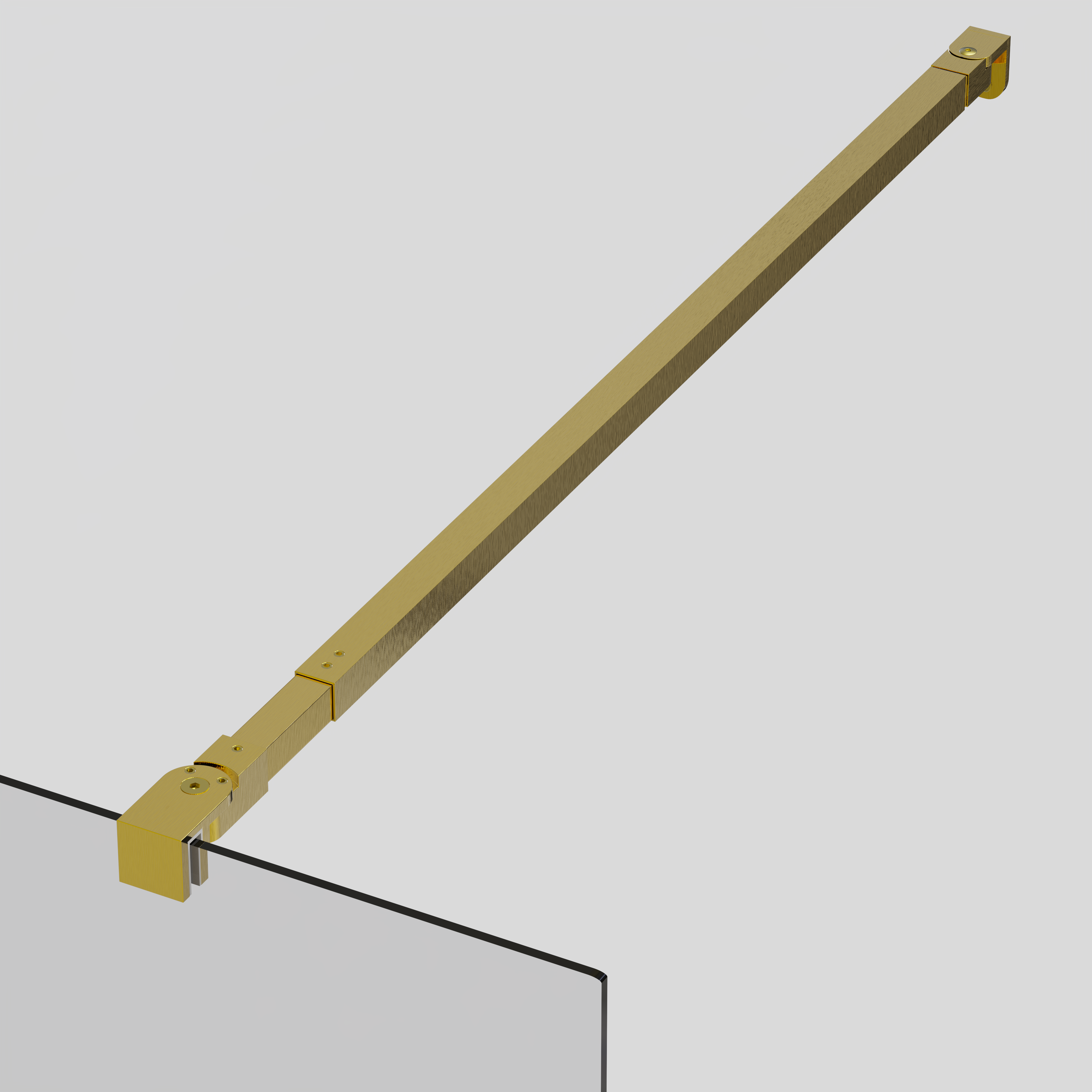 Mampara de ducha fija 120 cm transparente Oro Cepillado antical 8mm 200 cm alto - 7