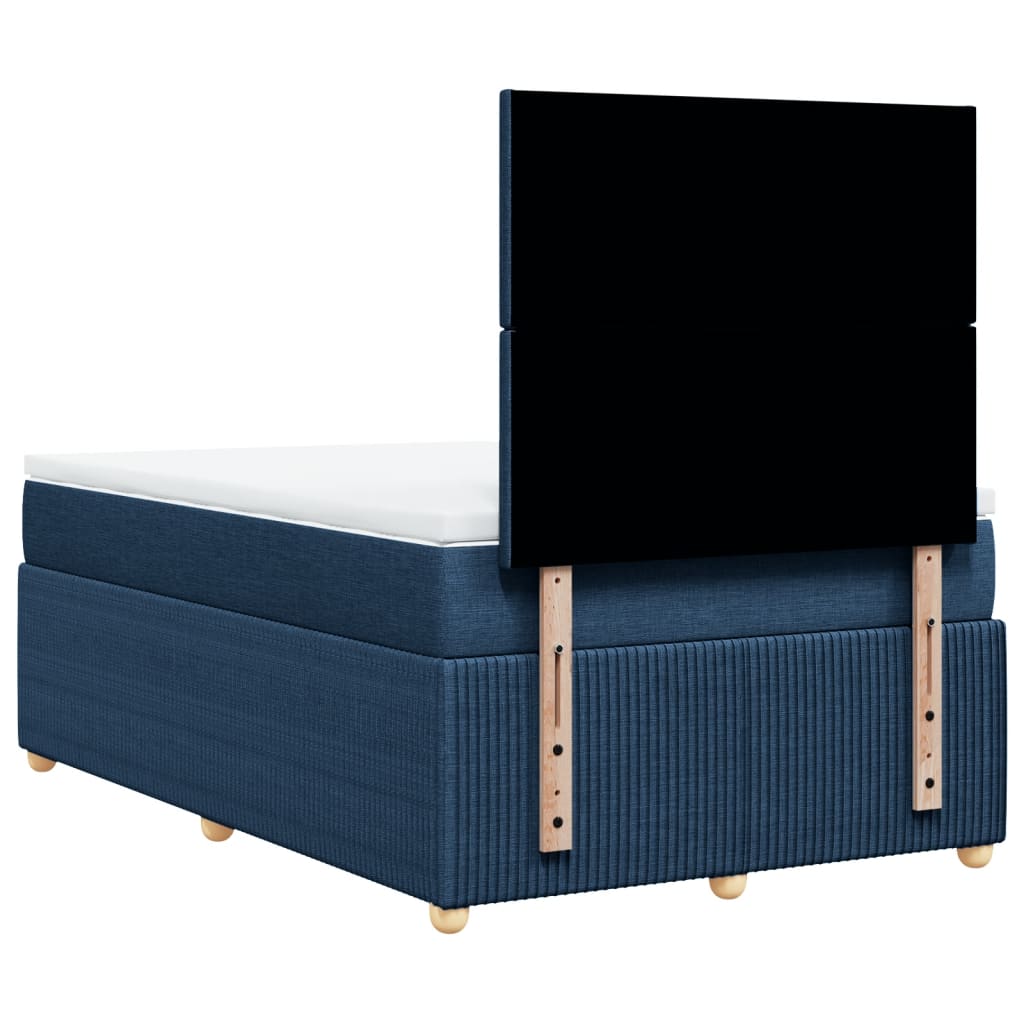 Maison Exclusive - Sommier à lattes de lit avec matelas Bleu 120x200 cm Tissu - 6