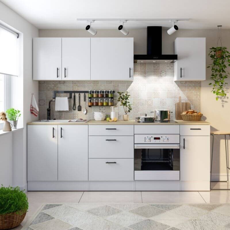 Mobelcenter - Mueble Bajo de Cocina de 40cm, Módulo 1 Puerta Reversible 1 Cajón, Acabado Color Blanco Brillo y Roble Canadian,40cm x 60cm x 90cm(1535) - 5