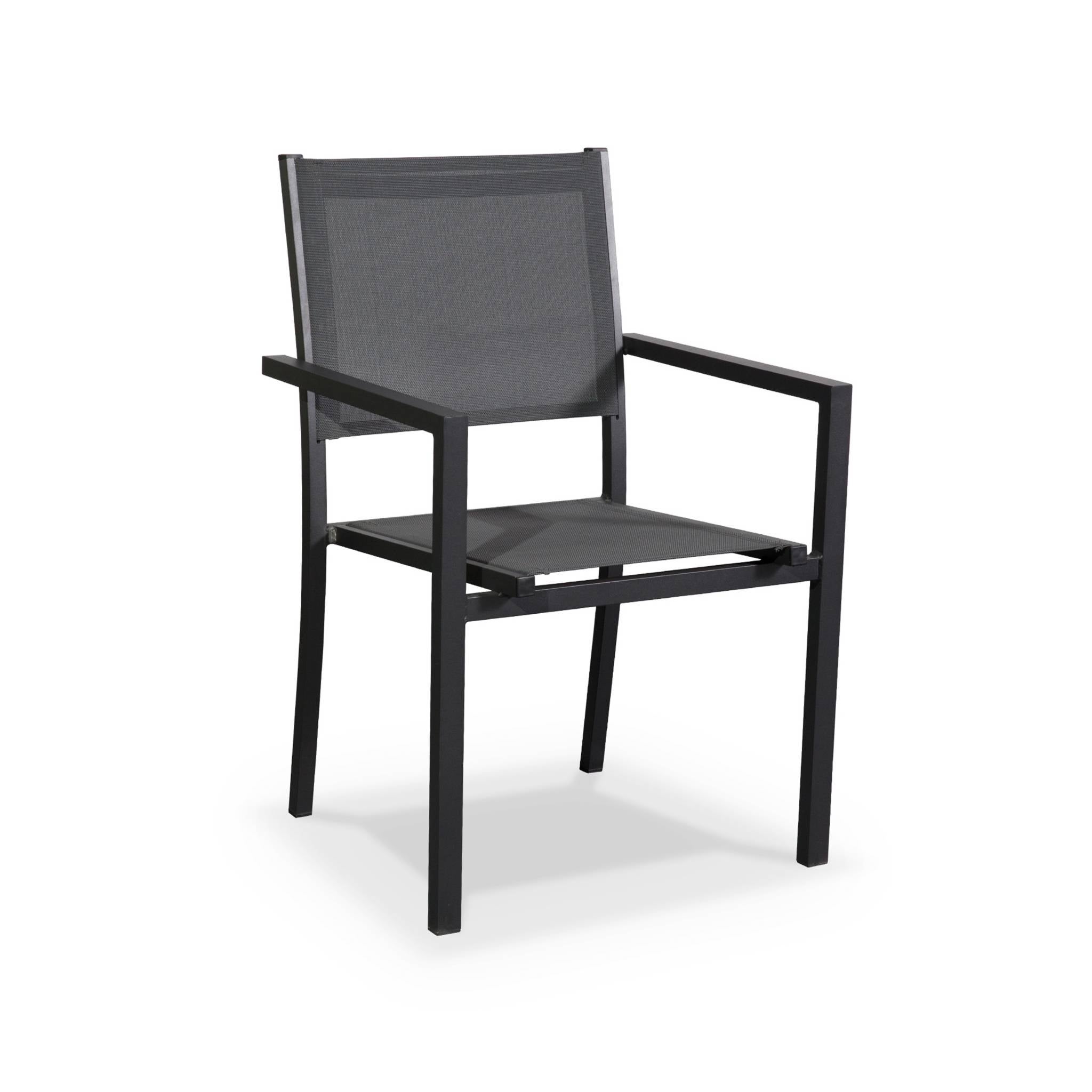 Table de jardin aluminium + 8 assises - Capua 180cm - Anthracite. gris - 8 places - 1 grande table rectangulaire. 8 - 4