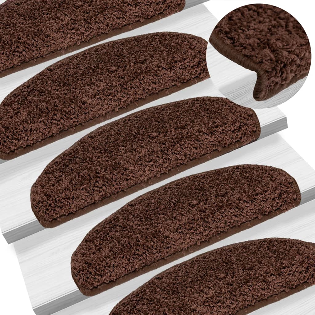 Maty na schody 10 szt. 65x21x4 cm Brązowe półokrągłe duże vidaXL