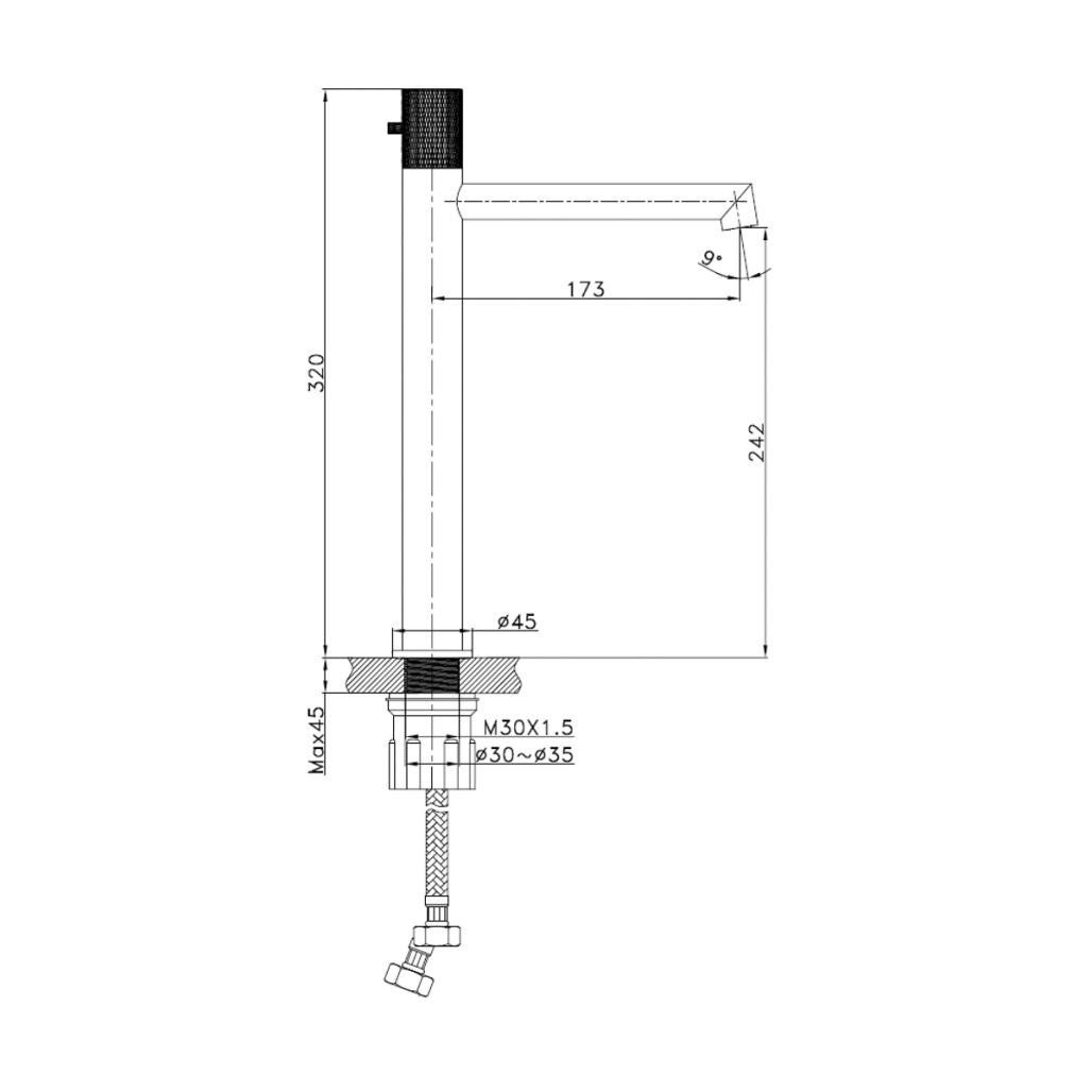 Mitigeur progressif haut pour vasque Irminio gun-métal - 7