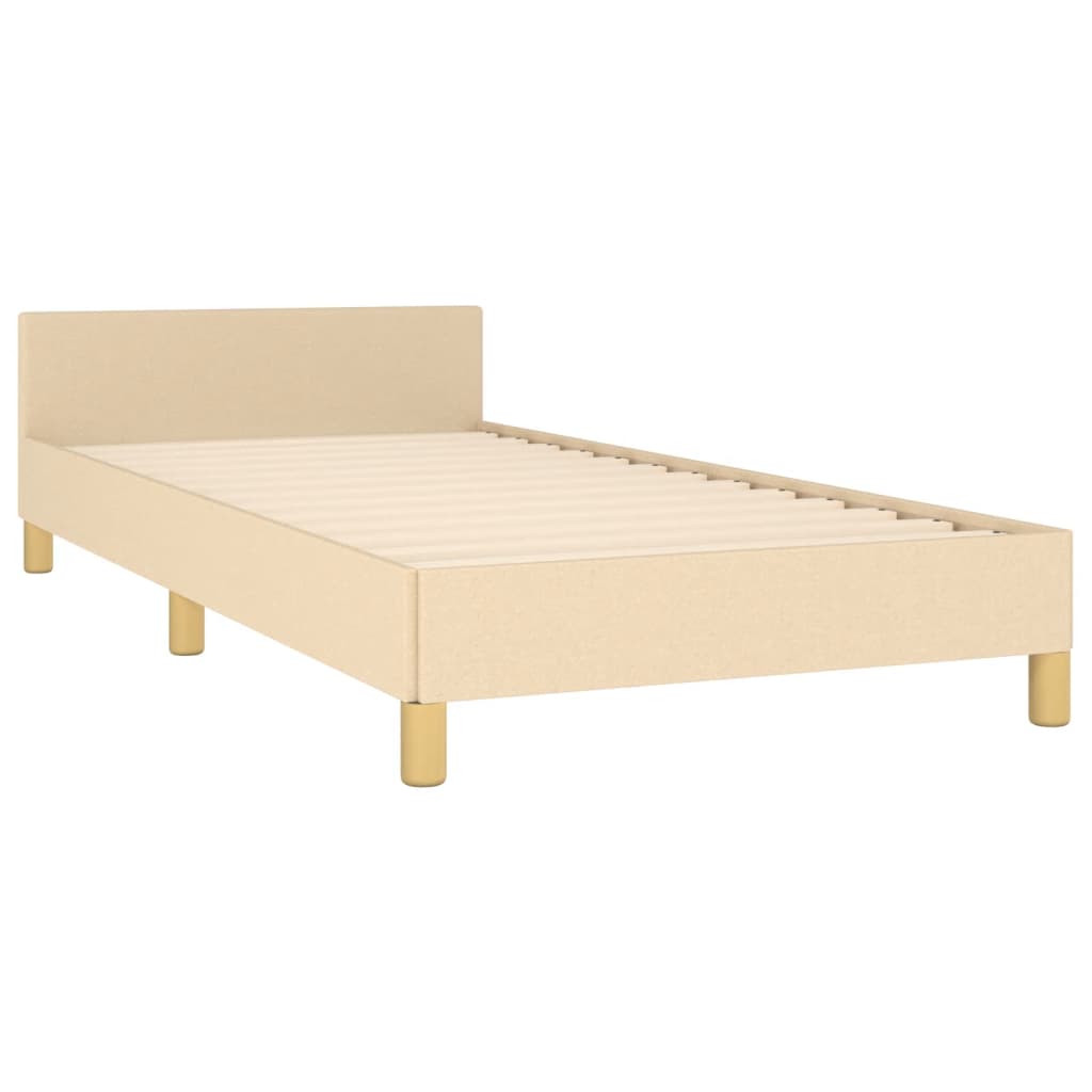 Cadre de lit sans matelas en tissu crème, pour la chambre, 100 × 200 cm - 5