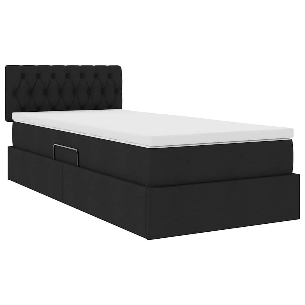 Lit avec rangement et matelas Noir 90 x 200 cm Velours - 5