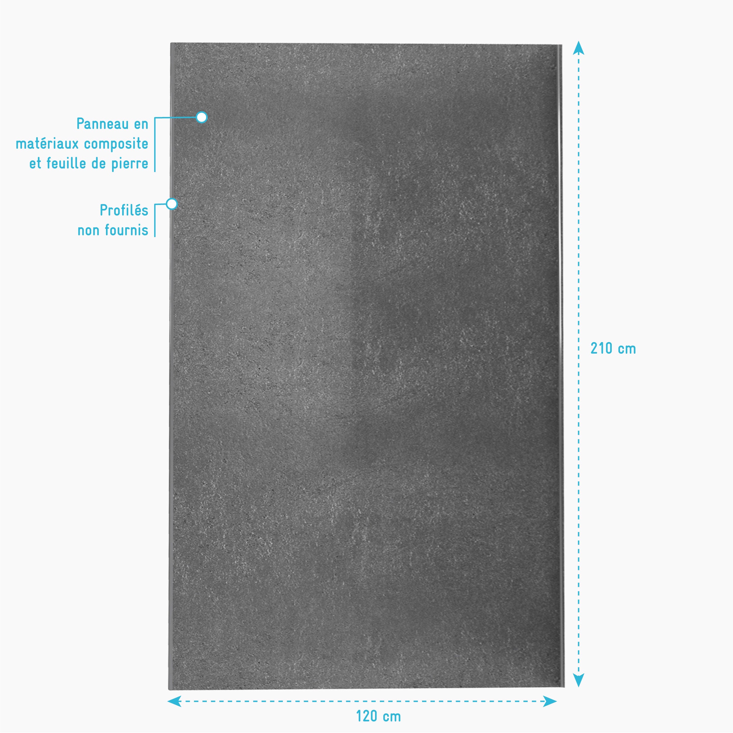 Panel pared efecto piedra 120x210 cm - piedra y resina - gris plata - 4
