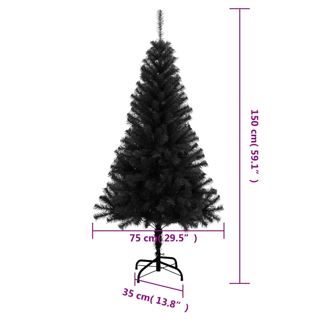 Maison Exclusive - Albero di Natale Artificiale Sottile con Base Nero 150 cm PVC - 7