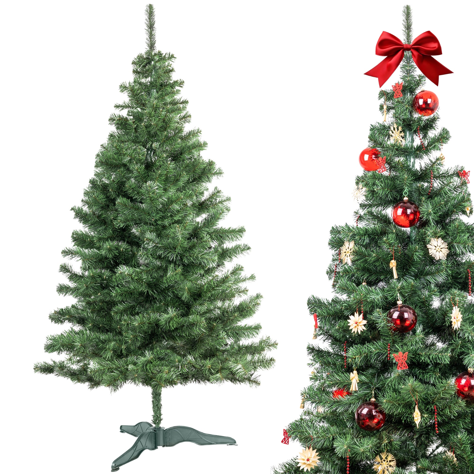 Sapin d noël artificil 225cm, 1346 branchs n pvc ouvrtur automatiqu, arbr d noël avc pid vrt au millur prix