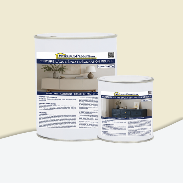 Peinture laque époxy meubles cuisine salle de bains rénovation décoration Kit de 2,5 Kg Ivoire RAL 1015 - PEINT76 - MATPRO