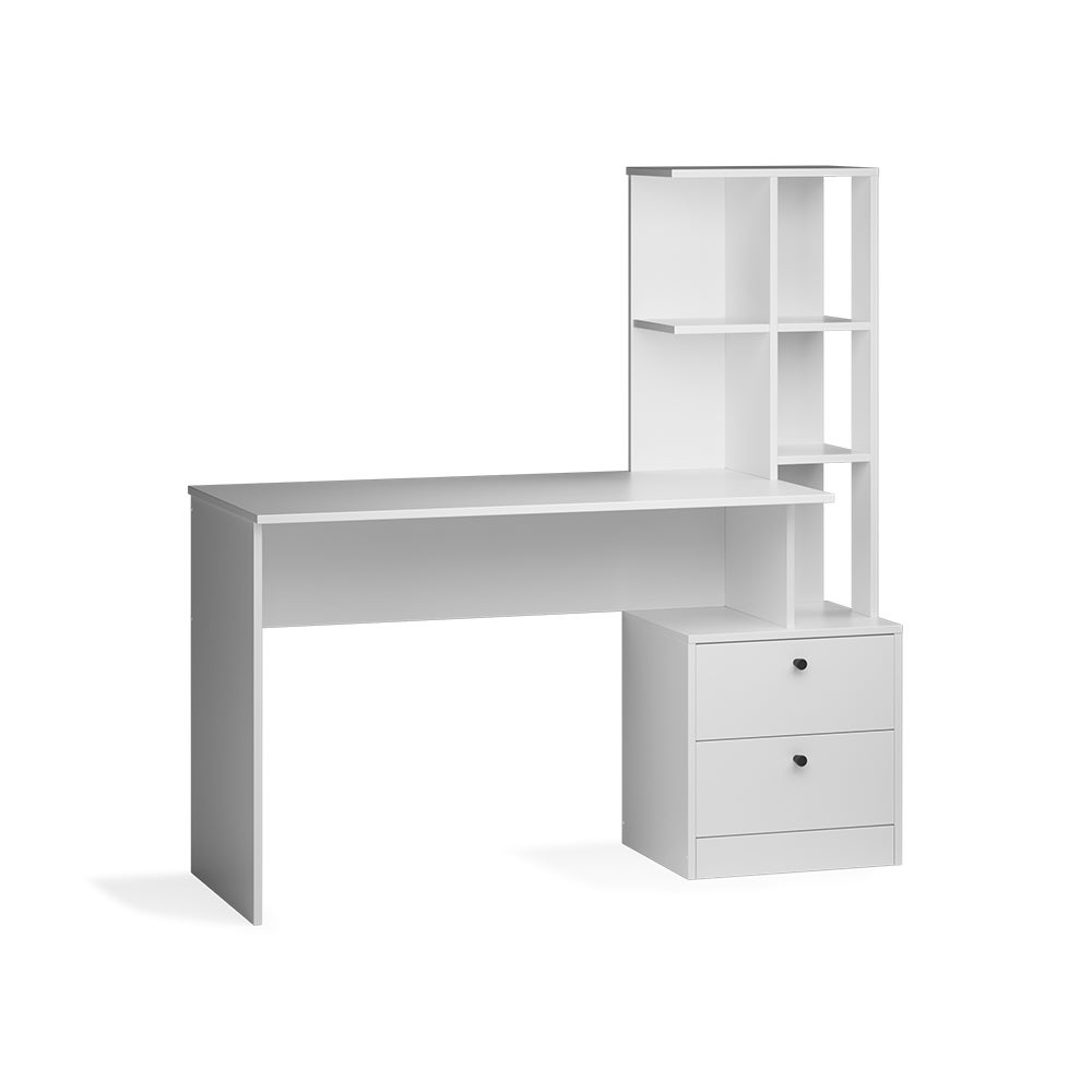 Vicco Stół do jadalni Denton, Biały, 136 x 55 cm z 2 szufladami