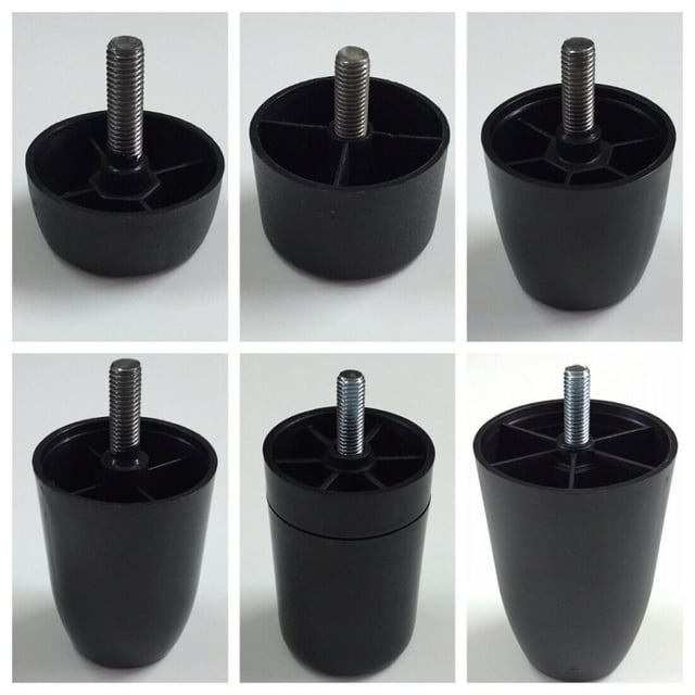 Piedini in Plastica PVC per Mobili | Altezza 4cm | Vite M10 | Design Minimal ed Elegante