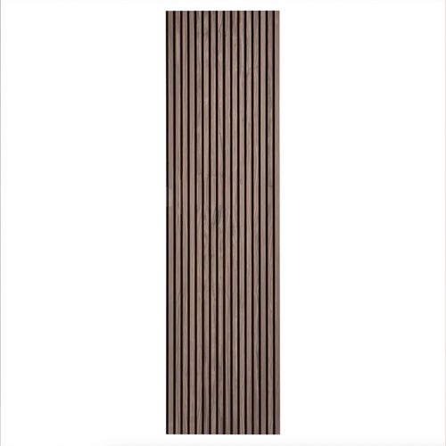 Panneau tasseau acoustique finition bois walnut, fond noir 300x60cm - 4