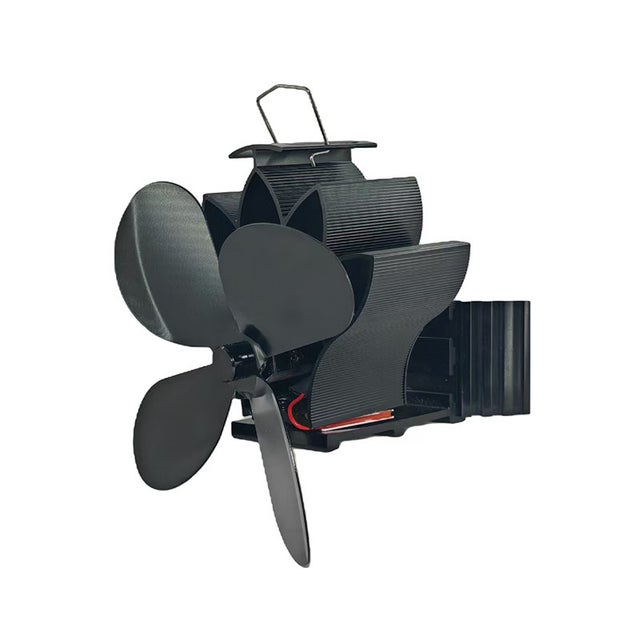 ventilateur chauffant alimenté par la chaleur, sans électricité, en forme de lotus, distribution de chaleur avec 4 pales