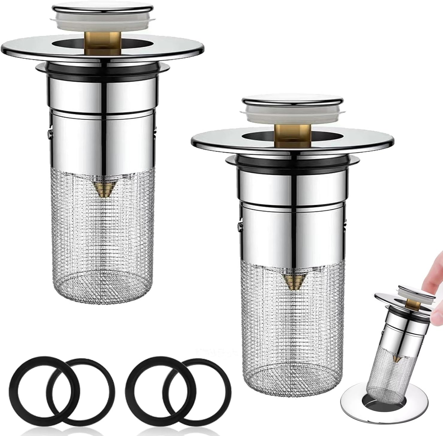 Accessori Cucina Pratici Filtro Per Lavello Cucina In Acciaio Inox - Tappo Di Scarico 70mm, Per Aperture 47-52mm Accessori Lavello Cucina