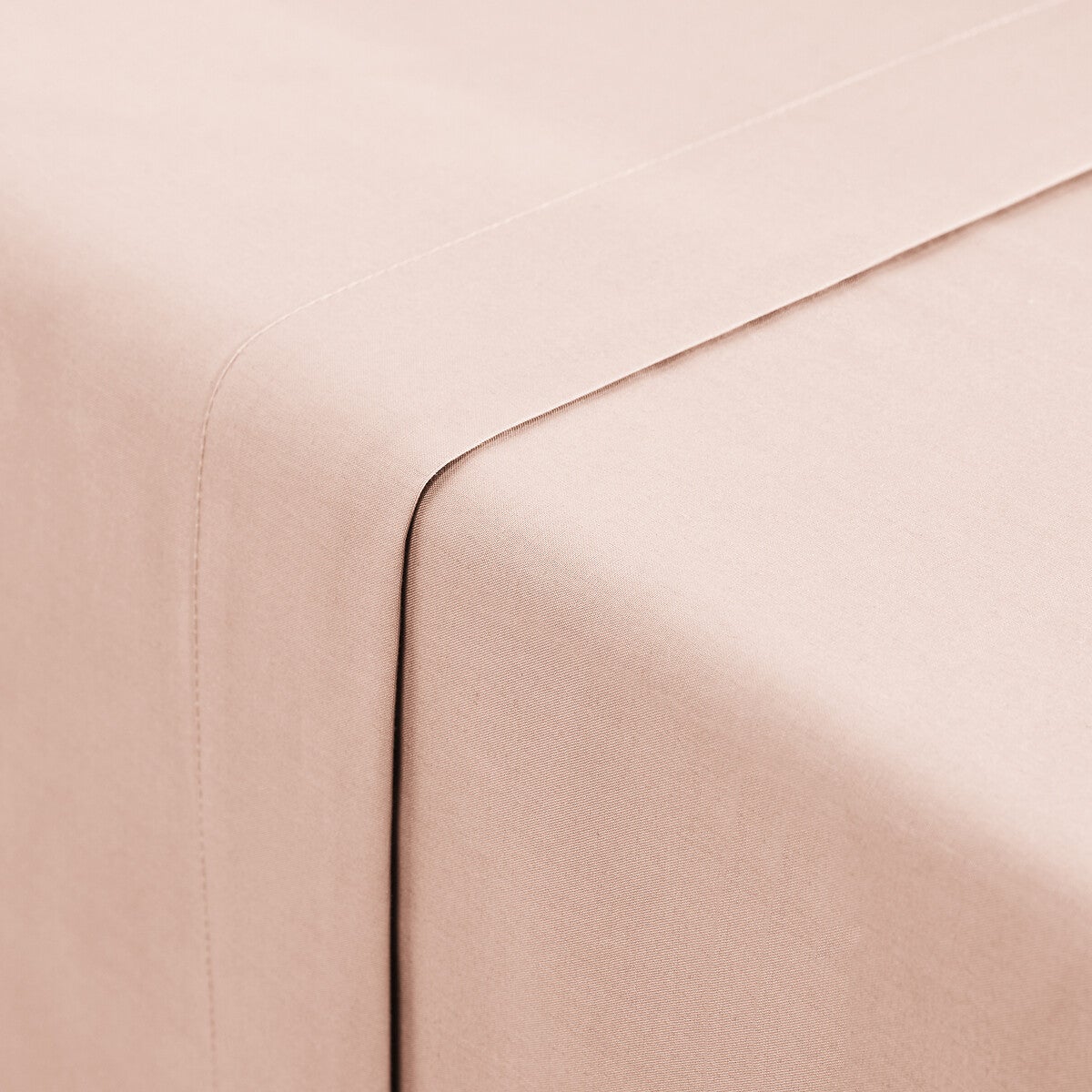 Drap plat uni en percale de coton bio Scenario - Rose poudré - 180 x 290 cm - 2