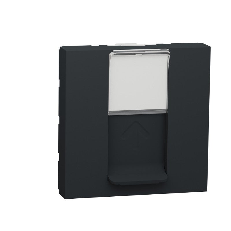 Prise RJ45 Cat.5e UTP Unica Schneider - Simple, Aluminium, 2 Modules - Pour Réseau Domestique Et Bureau