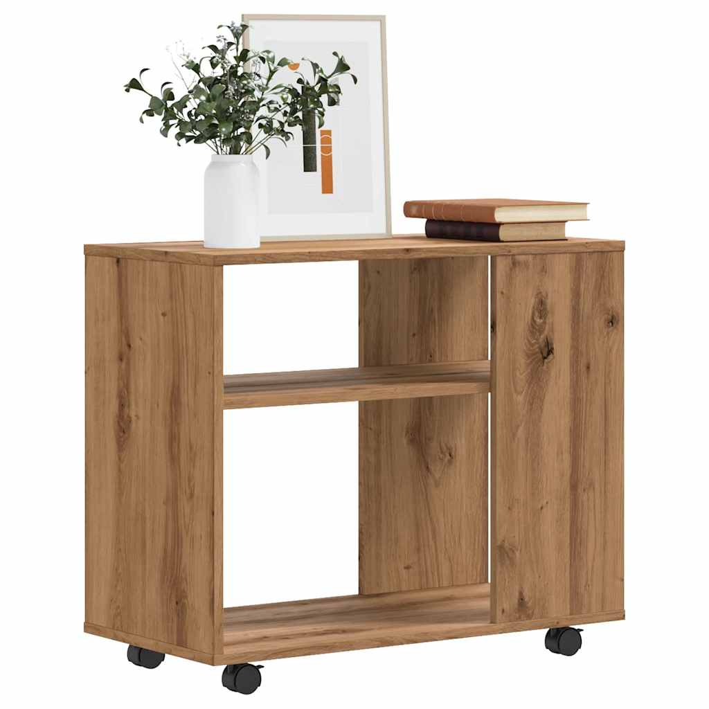 Vidaxl Mesa Auxiliar De Madera De Ingeniería Roble Artisan 70X35x55 Cm , Leroy Merlin