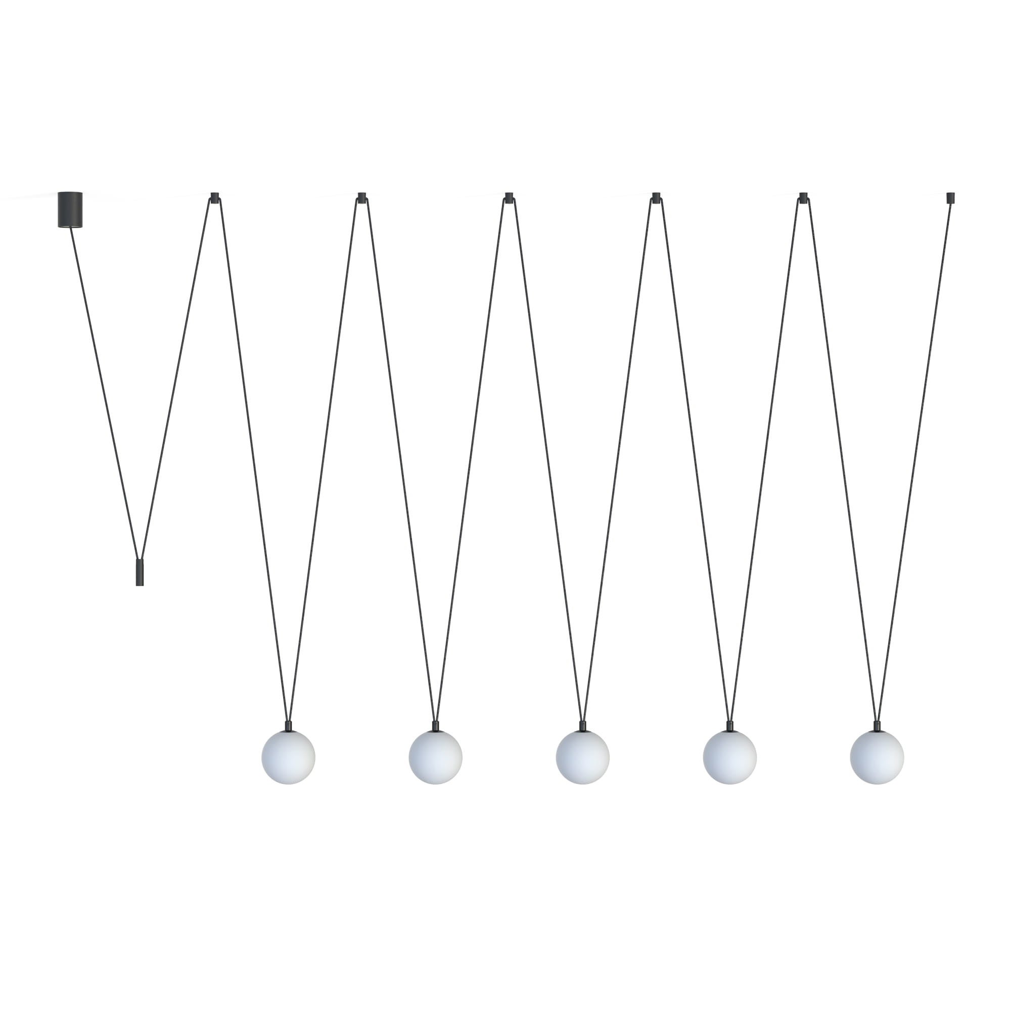 Lampa wisząca Sling czarno-biała 5xG9x12W nowoczesna wym: 125 x 240 x 12 cm szkło Nowodvorski Lighting