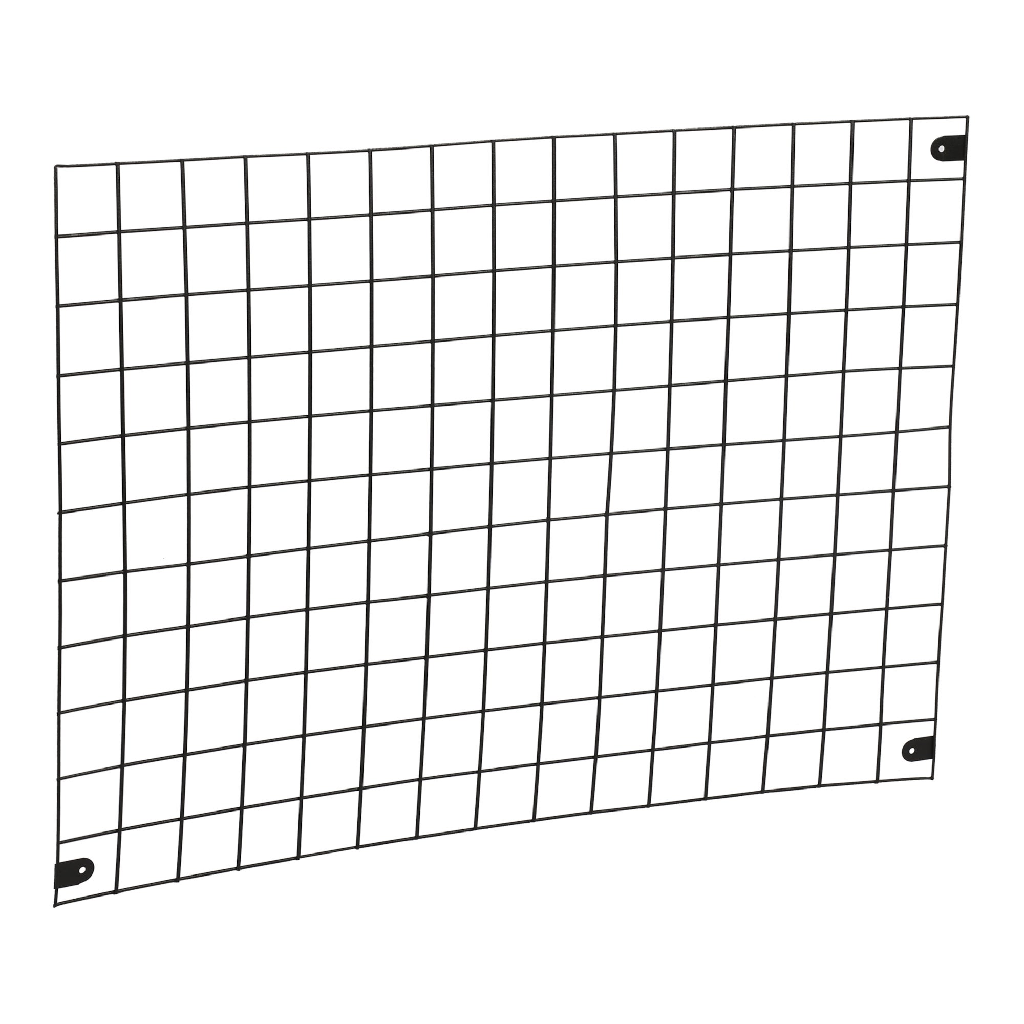 Grigila da Parete 'Sæby' 75 x 55 cm Rete Portafoto Bacheca per Appunti Pannello a Rete in Metallo - Nero [en.casa] - 2