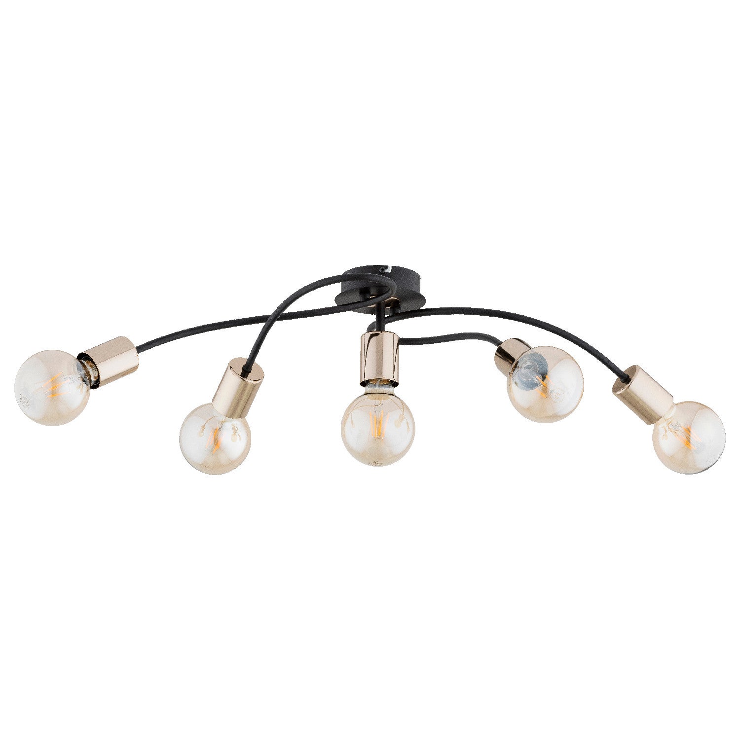 Lampa sufitowa Gerso czarno-złota 5xE27x15W wym: 17 x 27 x 74 cm metal Alfa