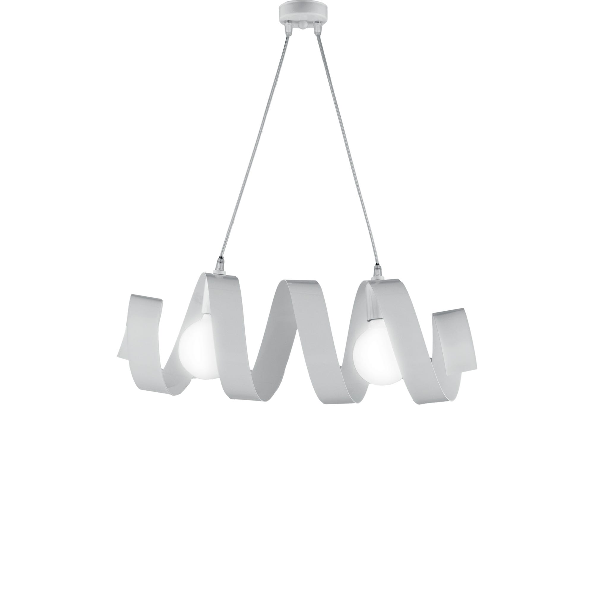 Helix Suspension En Fer Laqu Blanc Brillant Avec C ble lectrique Helix suspension en fer laqu blanc brillant avec c ble lectrique