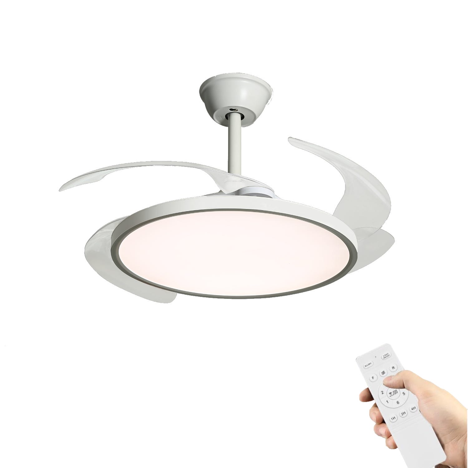 Ventilador De Techo Con Luz LED - 107 Cm, 6 Velocidades, Motor DC Silencioso, Mando A Distancia, Temporizador, Reversible