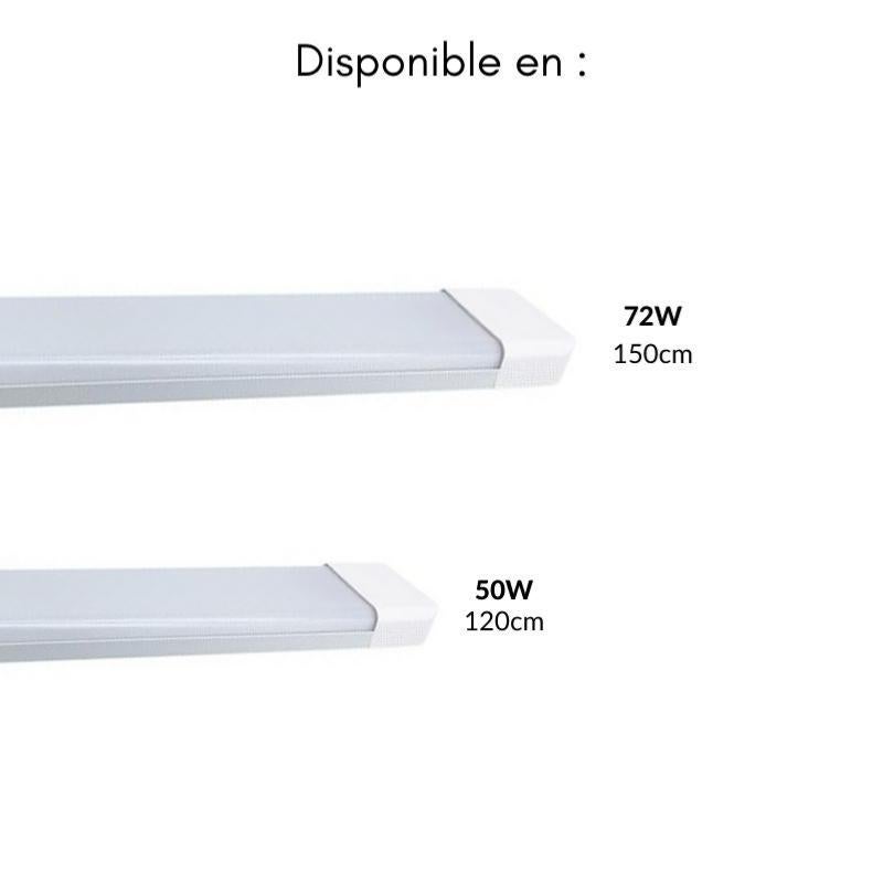 Réglette LED 120cm 50W - Blanc Froid 6000K - 8000K - SILAMP - 6