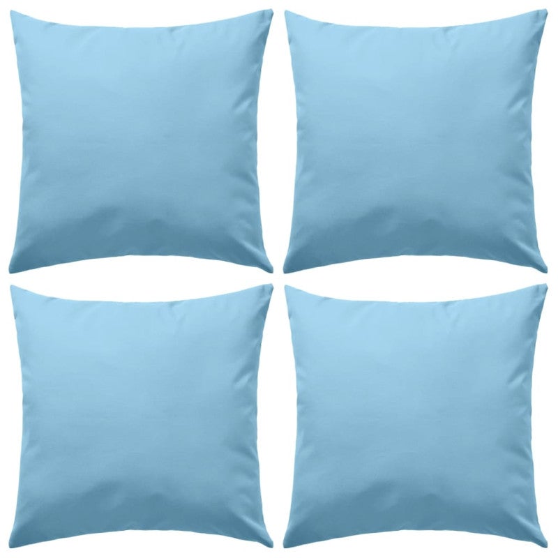Lot de 4 housses de coussin décoratives d'extérieur grises géométriques