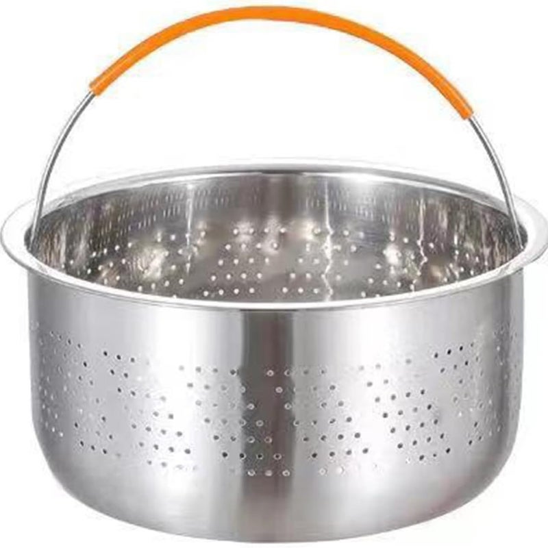 Koszyk do gotowania na parze ze stali nierdzewnej do szybkowarów i urządzeń do gotowania ryżu, idealny do warzyw, pierogów i jajek (długość: 21,5 cm)