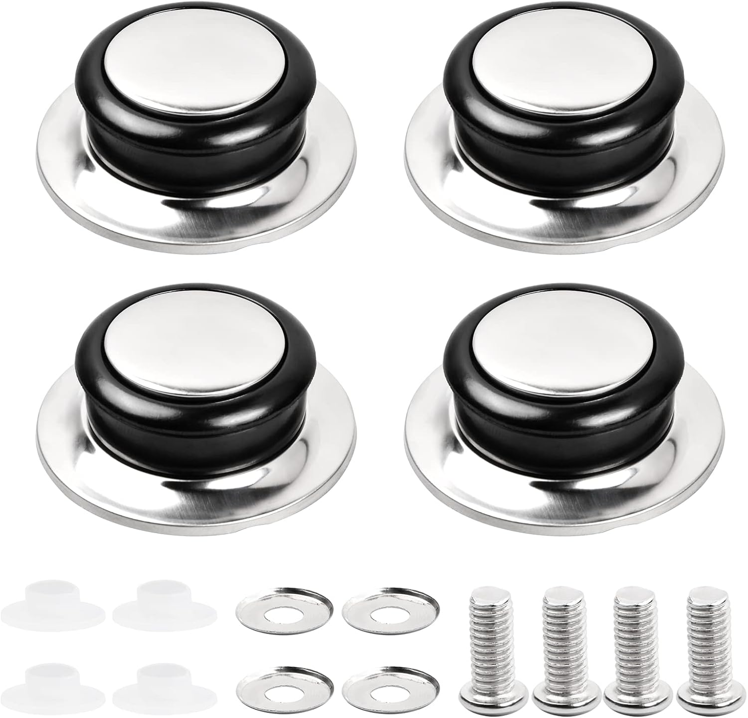 Accessori Cucina Resistenti Calore Facili Da Installare Manopole Coperchio Pentola 2 Pezzi - In Acciaio Inox, Con Viti E Rondelle, Per Coperchi In Vetro E Metallo Pomello Coperchio Pentola Ricambi Manopole Acciaio Inox