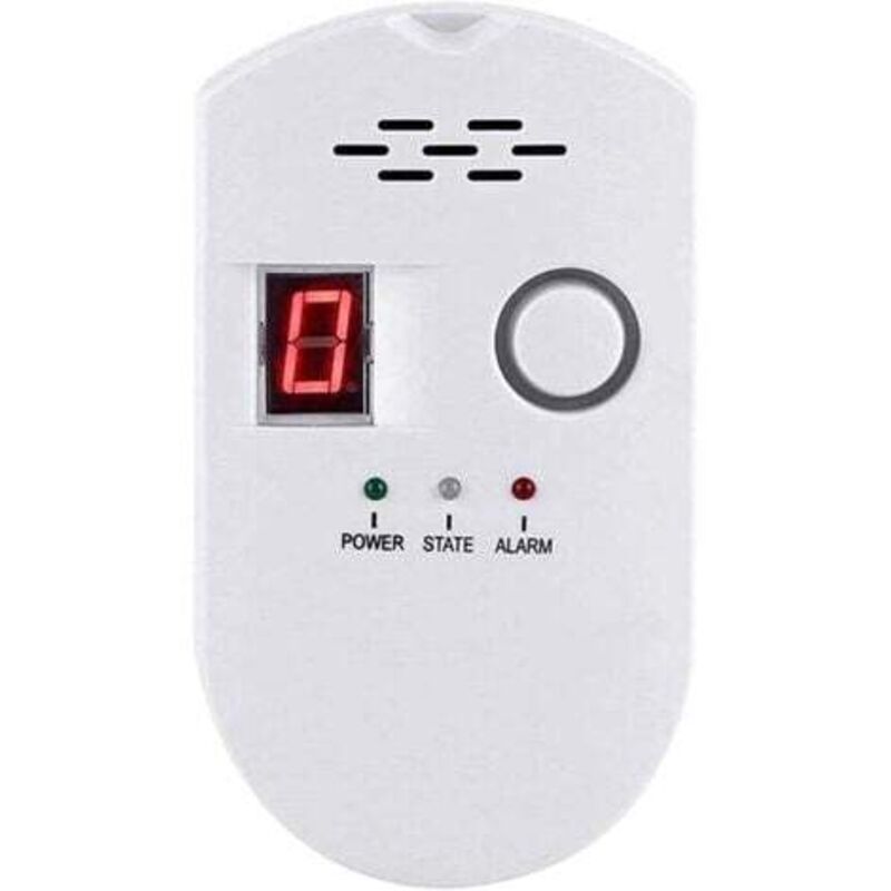 Detector de gaz Enowelir, monitor de scurgeri de cărbune, senzor de priză, alarmă sonoră cu afișaj LED, combustibil metan propan