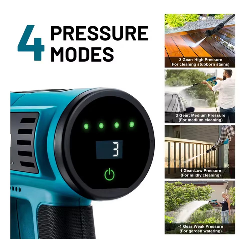 Nettoyeur haute pression mobile sans fil, portable, avec buse multifonction 6 en 1, idéal pour le nettoyage du balcon (2 batteries) - QWINERN - 4