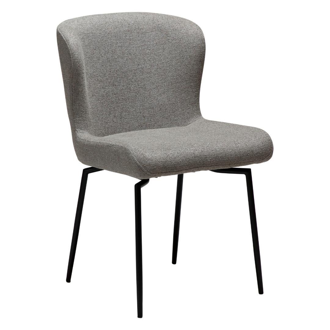 Glam Dan-Form krzesło stołowe nogi obrotowe bouclé jasnobrązowy.