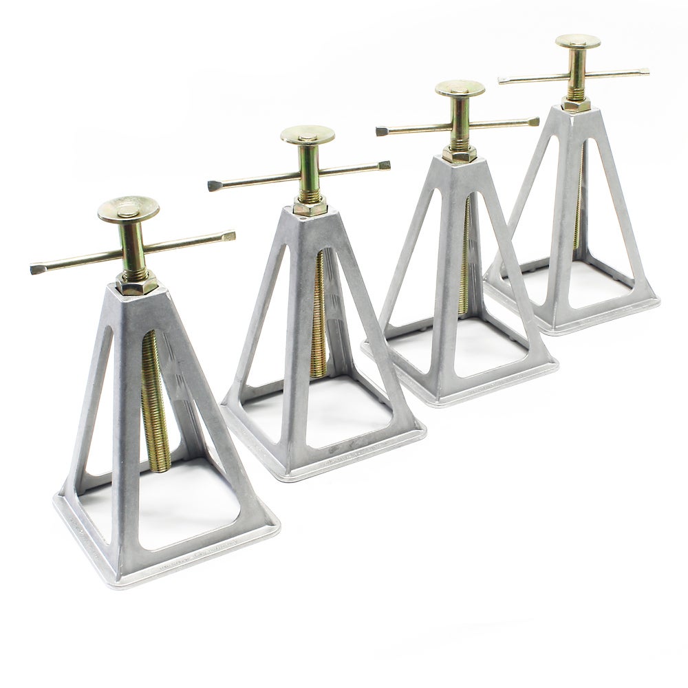 4 Chandelles D'Essieu Renforcées - Support Véhicule 3 Tonnes, Hauteur Réglable 285-430mm