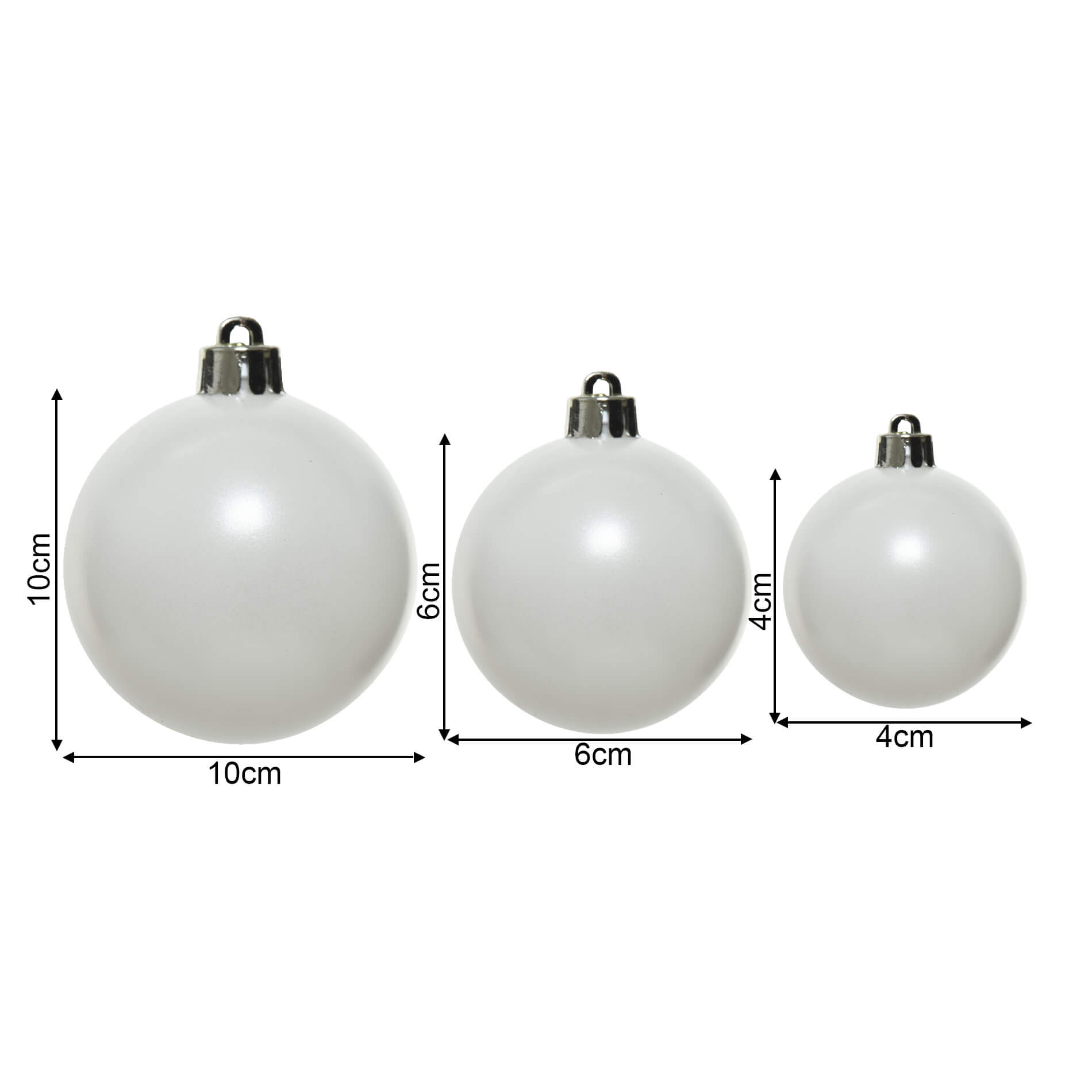 Bolas de Natal Rebecca Mobili Ekop Ø 4/6/10 Plástico Branco CONJUNTO 32 peças - 4