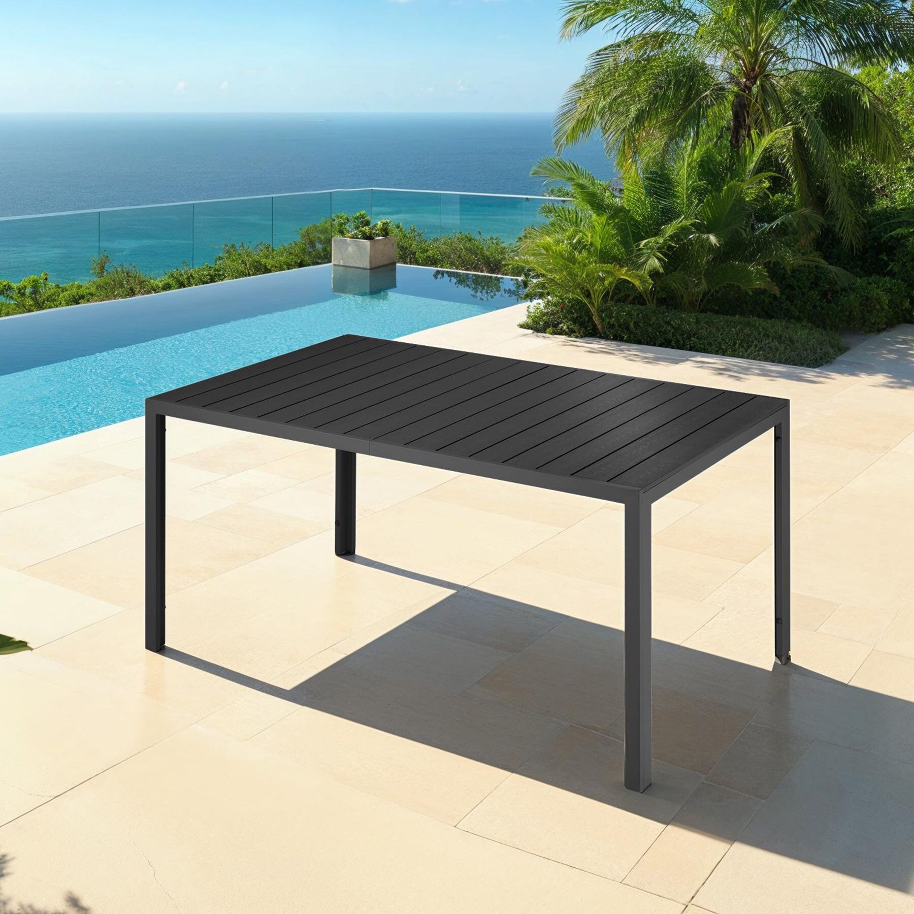 TECTAKE Mesa de jardín de aluminio y plástico - 2
