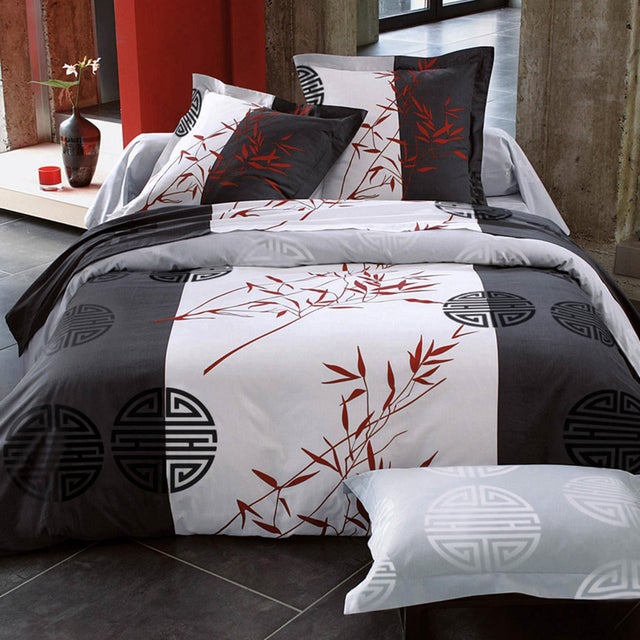 Housse de couette NIPPON 200x200 gris anthracite en coton