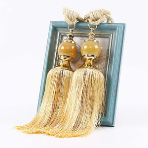 Confezione da 2 fermatende in corda di cotone naturale, stile bohémien, eleganti fermatende decorativi intrecciati a mano | Leroy Merlin