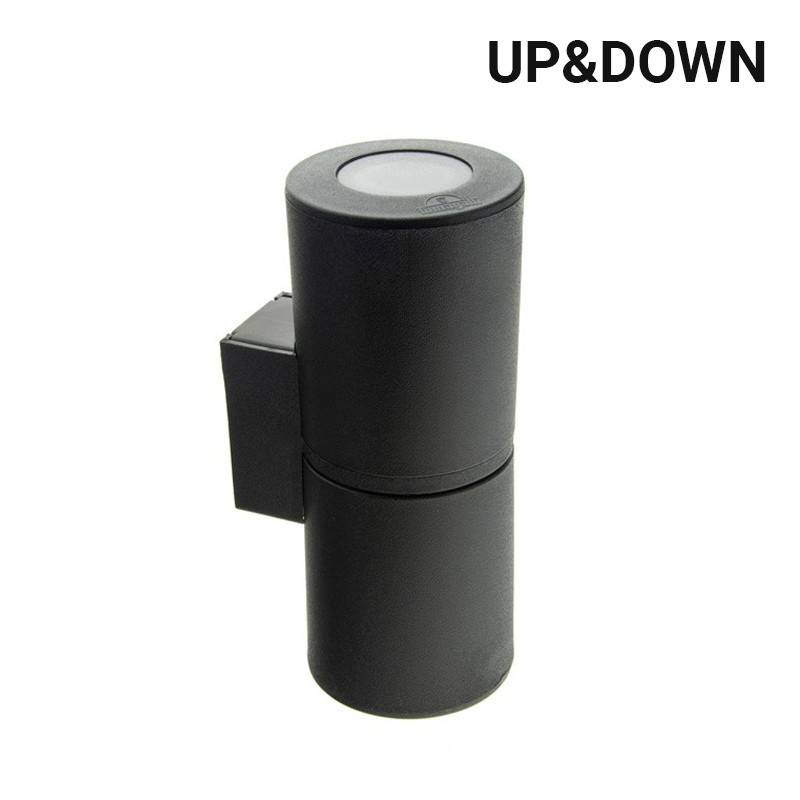 Hawue  Aplique De Pared Fumagalli Franca 90 2L Gu10 7W Cct Ip55, Negro , Leroy Merlin