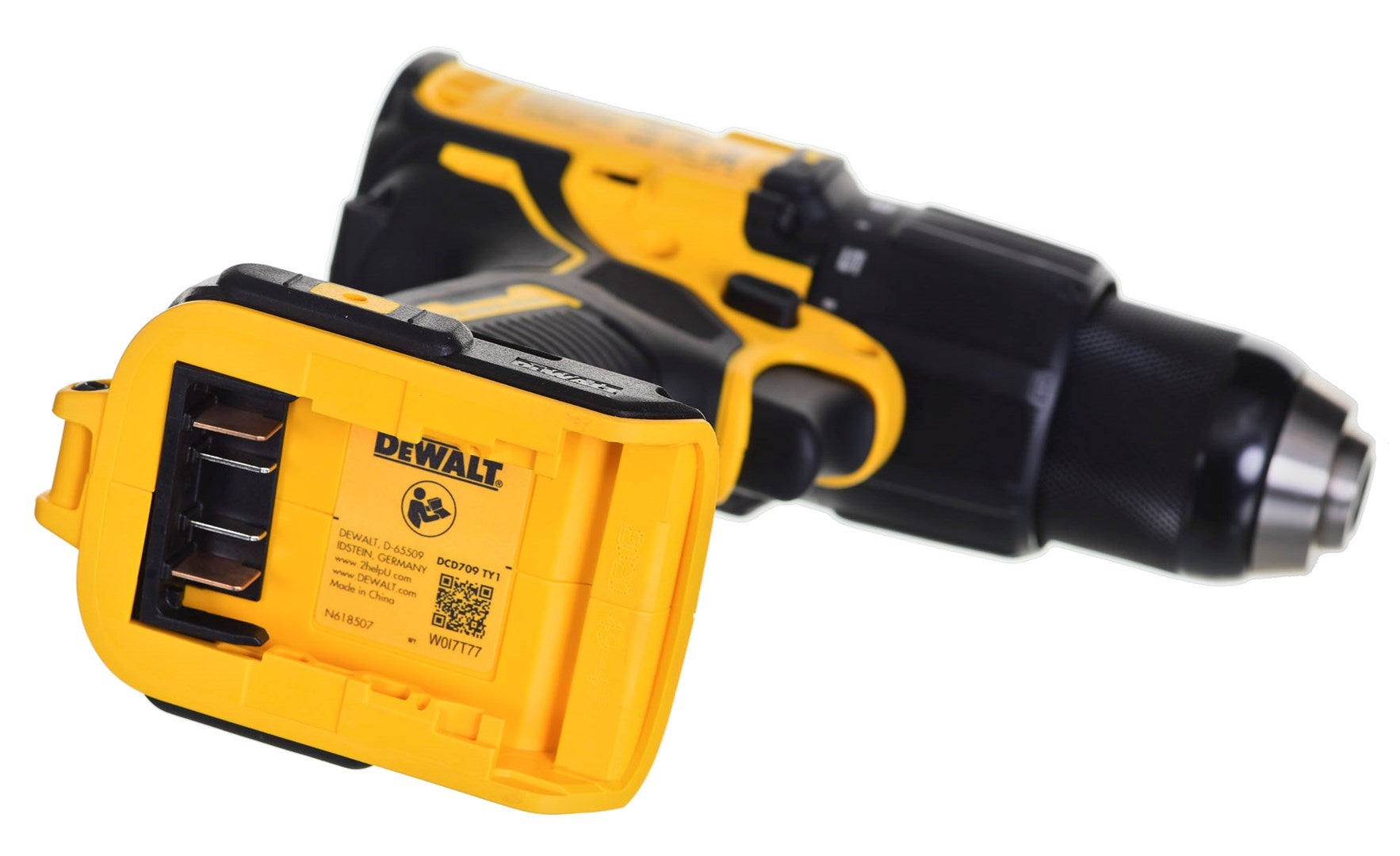 DeWalt DCD 709 D2T Perceuse-visseuse à percussion sans fil 18V 65Nm + 2x Batteries 2,0Ah + Chargeur + Coffret de transport - 6