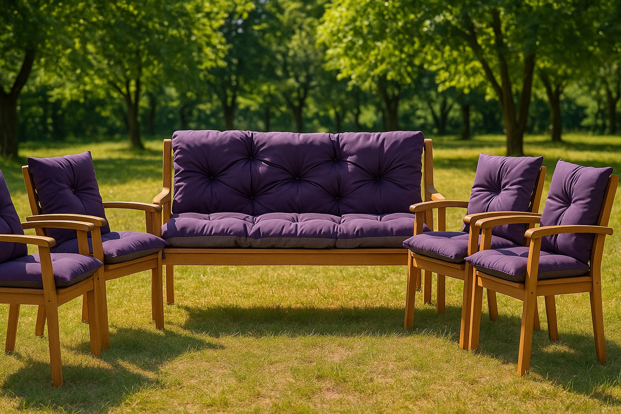 Coussin pour banc de jardin 100x60x50cm, coussin de banc de jardin Violet, coussin de banc extérieur, coussin de balançoire, coussin de jardin - 6