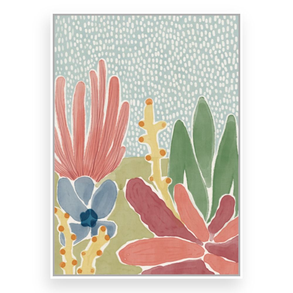 Toile encadrée Fleurs abstraites colorées / 60x90cm / Cadre Blanc / Fabriqué en France / Déco murale / DADA ART - 3