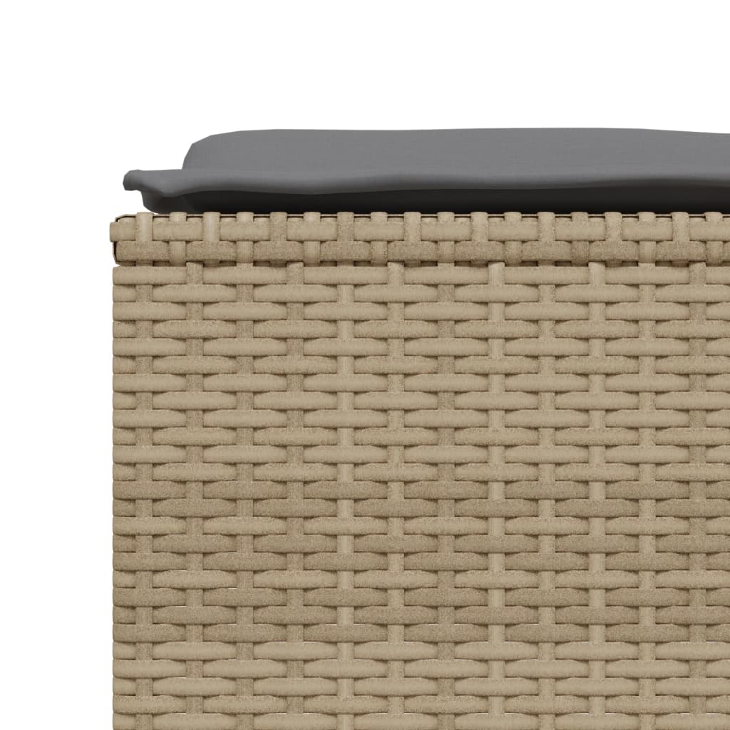 Maison Exclusive - Bancos de jardim com almofadões 4 pcs vime PE bege - 6