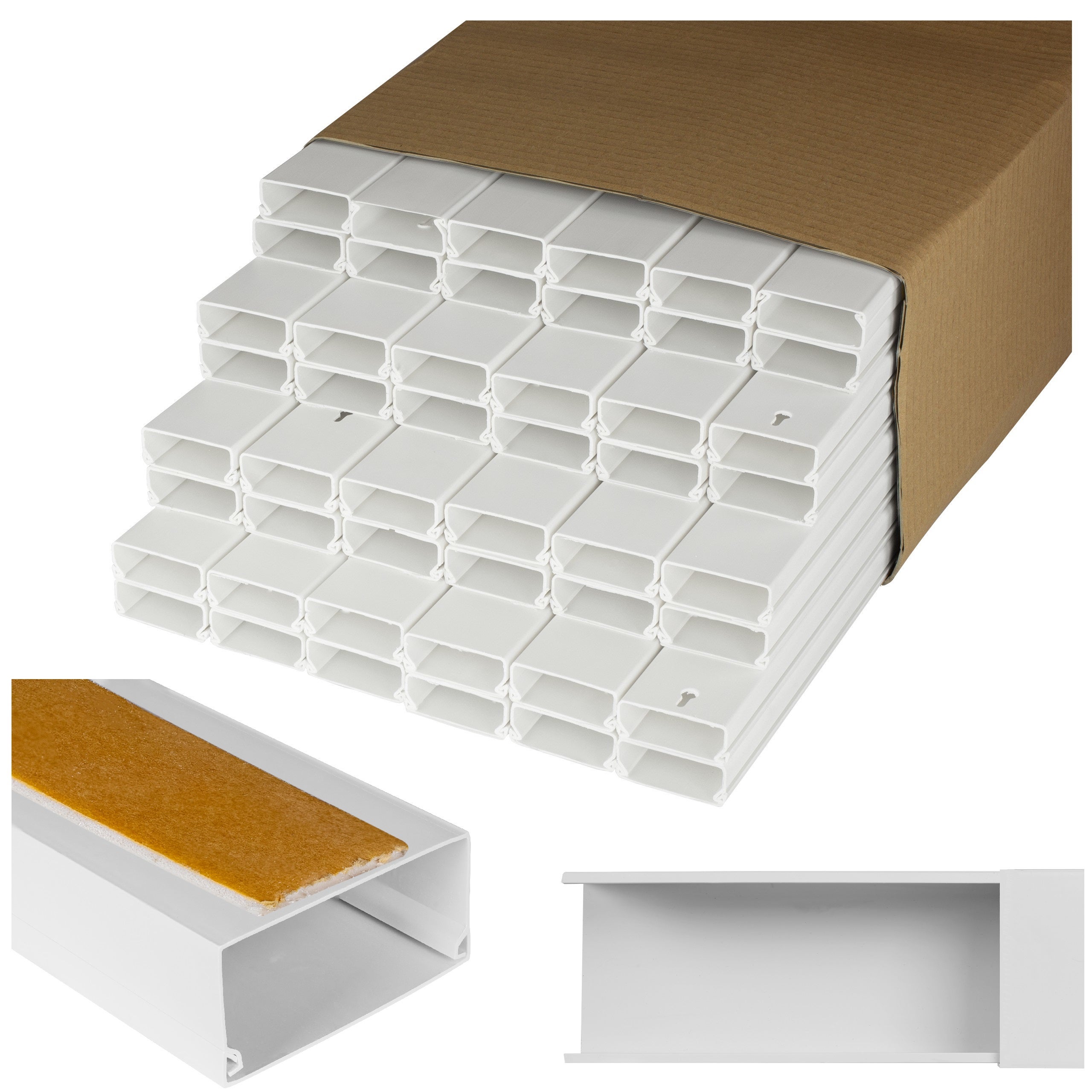 LISTWA KANAŁ KABLOWY BKK 40x16mm 84m (42szt) KORYTKO KORYTO Z TAŚMĄ NEKU