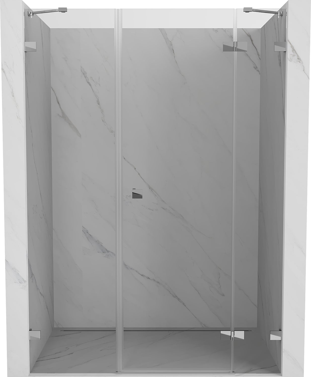 Mexen Lunar drzwi prysznicowe uchylne prawe 150 cm, transparent, chrom - 834S-150-050-01-00-P