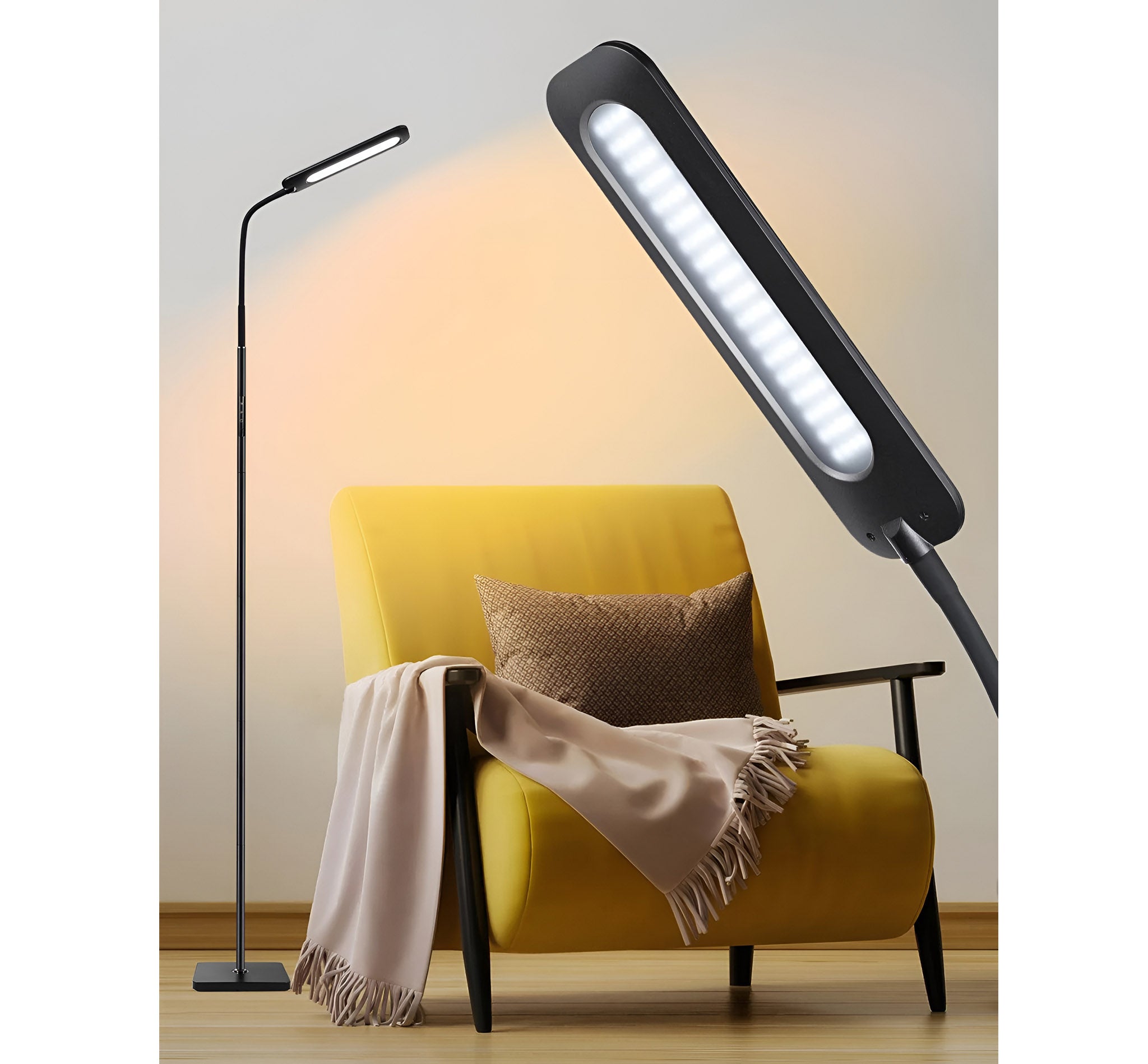Lampe sur Pied LED 14W, Lumière de Lecture Dimmable avec 3 Températures ...